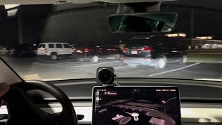 First drive  Tesla FSD 1254 Braking at green lights [upl. by Helbonnas53]