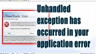 Unhandled exception has occured in your application error  ESSL attendance software login error [upl. by Annovy]