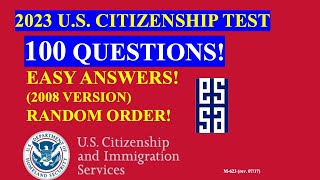 2023  100 Civics Questions for the US Citizenship Test 24 [upl. by Teeniv]