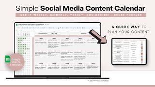 Social Media Content Planner Spreadsheet  Social Media Content Calendar  Google Sheets Template [upl. by Anatak]