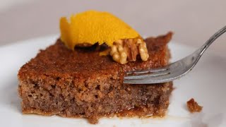 This greek dessert drove everyone crazy Walnut cake  Karidopita recipe [upl. by Ranique826]