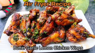 Lemon pepper chicken wings in air fryer Easy amp quick chicken starter Recipe  Airfryer recipe [upl. by Furr]