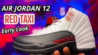 EARLY IN HAND LOOK AT THE 2024 AIR JORDAN 12 “RED TAXI”  3RD PARTY [upl. by Aenad200]