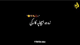 Za da hecha pa Karke kar na laram 4 TikTok video black screen status  black screen video [upl. by Vullo]