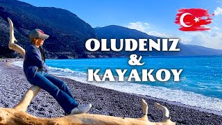 OLUDENIZ Blue Lagoon amp Ghost Town KAYAKOY  Fethiye Day Trip in Winter  Turkey Travel Vlog [upl. by Neeven]