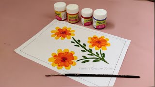 Thumb printing for kids  Easy Flowers painting  kids activities [upl. by Drais153]