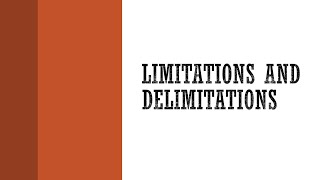 Limitations and Delimitations in Research [upl. by Nattirb]