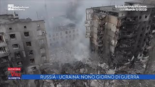 Russia  Ucraina il nono giorno di guerra  La vita in diretta 04032022 [upl. by Nnaarual]