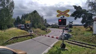 Železniční přejezd OknaObora 472024  Czech railroad crossing [upl. by Valli71]