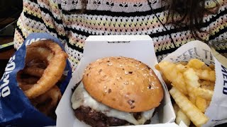 ASMR New Culvers Pepper Grinder Pub Burger [upl. by Aiekal]