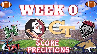 College Football Week 0 Predictions [upl. by Leahicm]