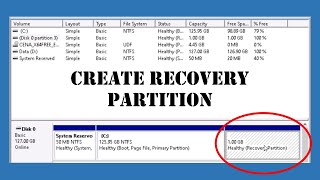 How to create a Recovery Partition in Microsoft Windows 1011 [upl. by Assert]