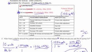 Dosage Calculation using a Heparin Protocol [upl. by Lightfoot]