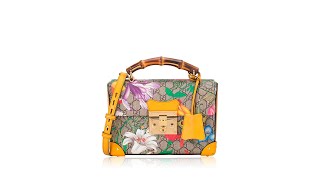 Gucci GG Supreme Flora Padlock Small Bamboo Shoulder Bag Beige Yellow [upl. by Eikcid]