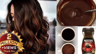 Coffee hair mask Dye hair naturally in a shiny brown color from the first use effective💯 Hair dye [upl. by Llerrud]