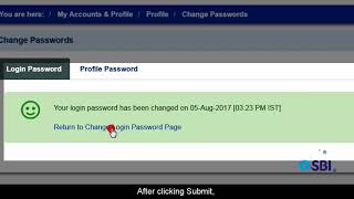 SBI RINB – How to Change Login or Profile Password on Online SBI [upl. by Nnayllehs656]