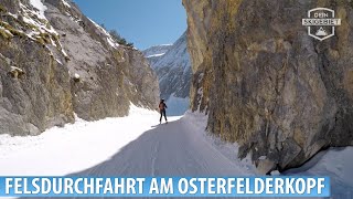 Felsdurchfahrt am Osterfelderkopf Pisten 15 16 im Skigebiet Garmisch Classic [upl. by Atiuqcaj]