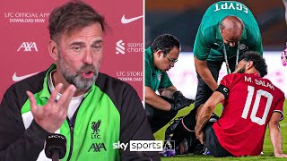 quotIt was a shockquot 😯  Jurgen Klopp REACTS to Mohamed Salahs injury at AFCON [upl. by Naitsirk]