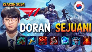 T1 Doran SEJUANI vs GANGPLANK Top  Patch 1423 KR Ranked  lolrec [upl. by Siraj]