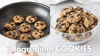 3 INGREDIENT Oatmeal COOKIES in Pan 🍪  No Oven No Flour and No Egg [upl. by Yi969]