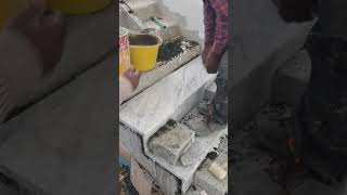 Placing marble slabs over concrete staircase marble construction concrete [upl. by Brad197]