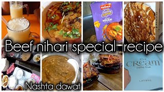 Beef nihari special recipe nashtay pe sister ko bulaya sardar machli walon ki mashhoor grill fish [upl. by Rudyard]