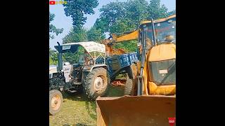 JCB 3DX Rad mud loading Eicher 380 3 Star Plus in trolley shortsjcbtractorviral ytshort pvlog [upl. by Jedediah]