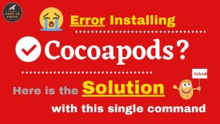 Error Installing Cocoapods  Fix Cocoapods Installation Error [upl. by Alitta]