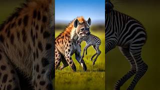 Zebra 🦓 vs hyena fight for baby zebra hyena motherslove [upl. by Leummas99]