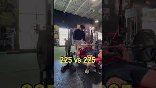 225 Squat VS 225 Bench Progression shorts fitness gym motivation [upl. by Wexler]