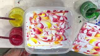 How to do Marbling basics paint on shaving foam 3 of 3 [upl. by Ragouzis]