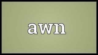 Awn Meaning [upl. by Wanfried]