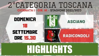 2° Categoria Toscana 2223 Virtus Asciano  Radicondoli 11  Highlights [upl. by Akram]