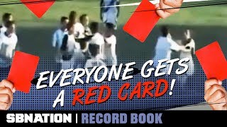 An Argentinian match once had a record 36 red cards  Record Book [upl. by Alyam977]