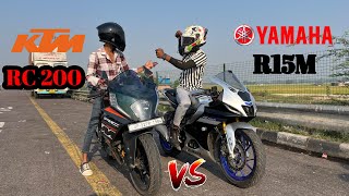 2024 ktm rc 200 vs r15m drag race Arundream10r [upl. by Cud]