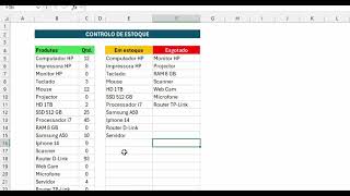 CONTROLO DE ESTOQUE NO EXCEL  FUNÇÃO FILTRO [upl. by Airotciv]