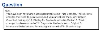 You have been reviewing a Word document using Track Changes There are still changes that need to be [upl. by Calli352]