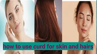 glowing skin with curdcurd hair mask curd face pack [upl. by Ahsratan]