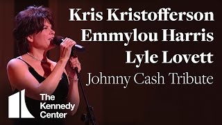 Kris Kristofferson Lyle Lovett Emmylou Harris Johnny Cash Tribute  1996 Kennedy Center Honors [upl. by Namron]