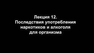 Лекция 12 Последствия употребления наркотиков и алкоголя для организма [upl. by Gitlow]