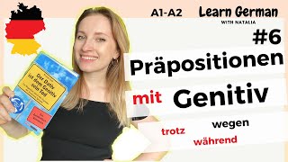 Präpositionen mit Genitiv  67 Prepositions in German I Learn German with Natalia [upl. by Diley282]