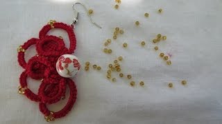 Needle Tatting Ankars Earrings [upl. by Harry516]