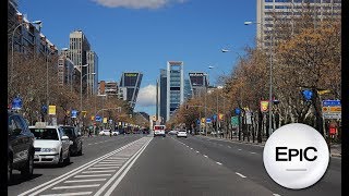 Paseo de la Castellana desde el Bus  Madrid España HD [upl. by Assirem196]