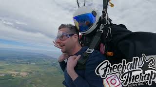 Mark Sneaths Tandem Skydive  UK Parachuting  FreefallTherapy [upl. by Anavlis]