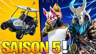 SAISON 5  NOUVELLE MAP NOUVELLE VOITURETTE  sur Fortnite Battle Royale [upl. by Stav94]