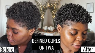 HOW TO DEFINE CURLS ON TWA  SHORT NATURAL HAIR [upl. by Adnyc]