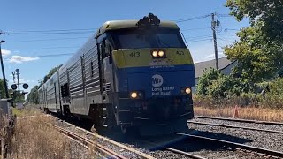 Lirr 6950 4135006 passing by calverton mp15ac 158 included with mow that must be new [upl. by Adaran358]