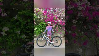 Springtime riding Flowers sun endless road🌞lameda lamedacycling cycling cyclingskinsuit [upl. by Mollee]