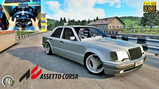 Mercedes E500 W124 AMG  Assetto Corsa Steering Wheel Gameplay [upl. by Maillw]