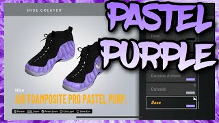 NBA 2K20 Shoe Creator  Nike Foamposite Pro Custom quotPastel Purplequot [upl. by Tristan]